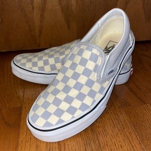 Gray Checkered Vans. Size 7